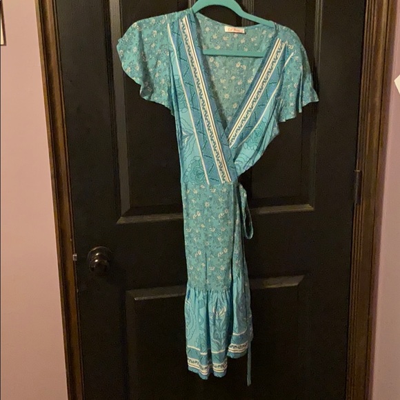 Blue La Ros Wrap Dress - Picture 2 of 6